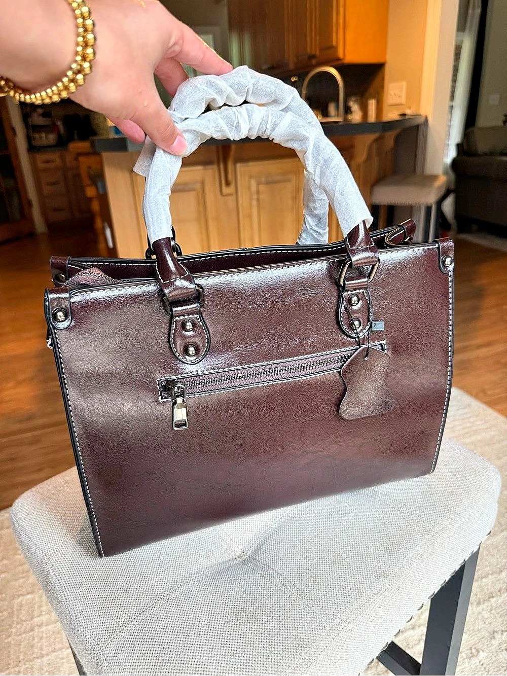 Brown Structured Tote